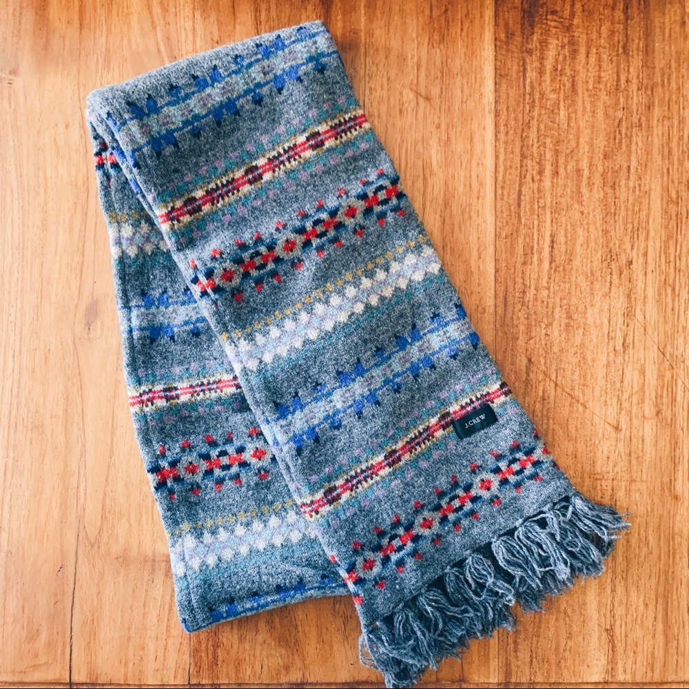 J Crew Fair Isle Wool Scarf